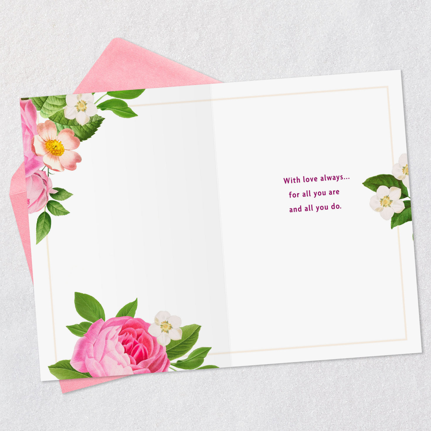 Pink, Purple and White Flowers Grandma Mother's Day Card Open card with envelope image number 3