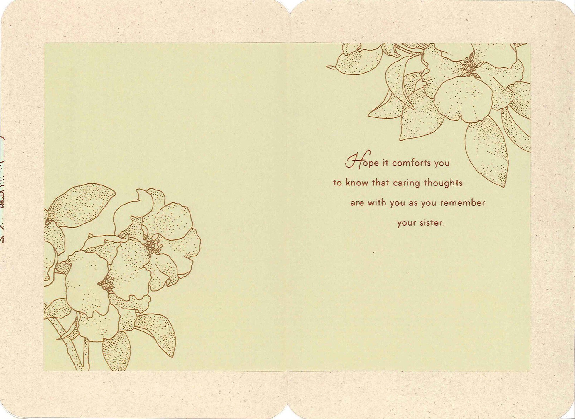 As You Remember Your Sister Sympathy Card