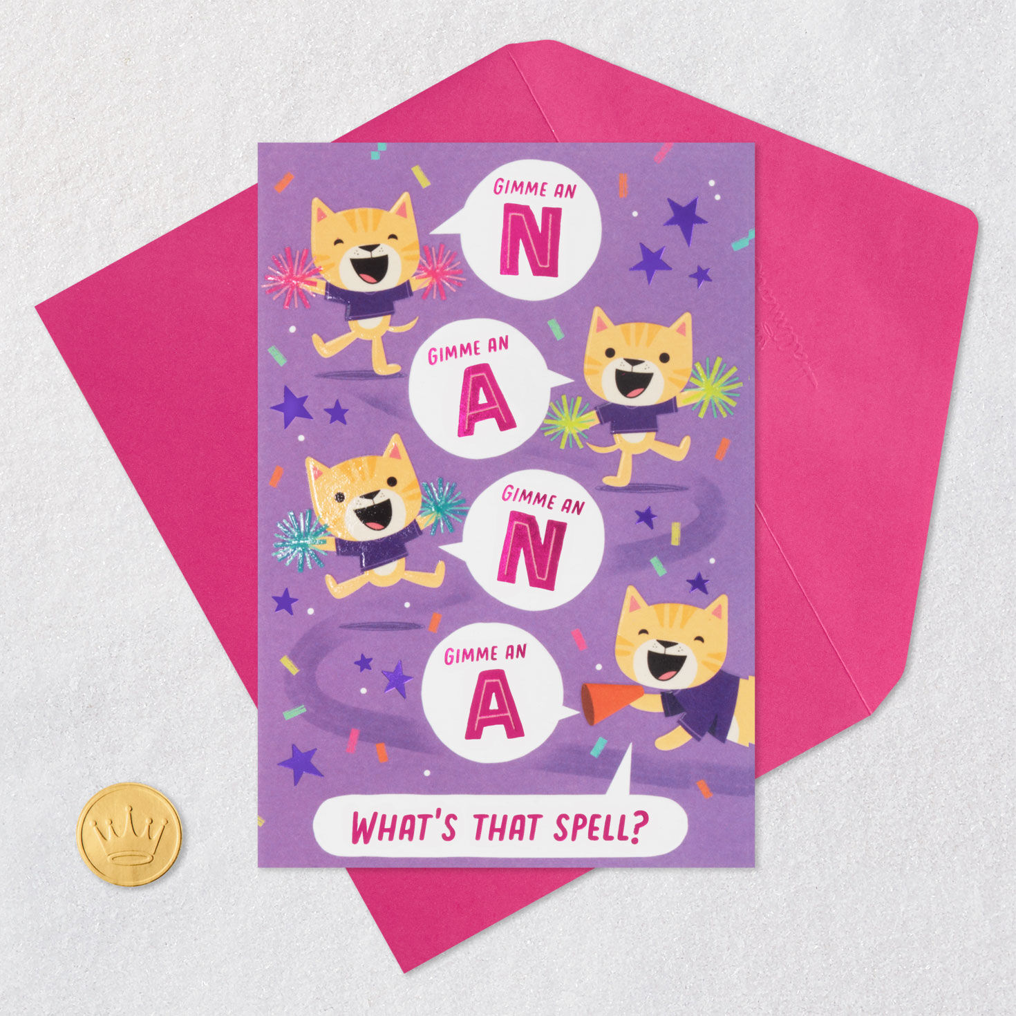Cat Cheerleaders Birthday Card for Nana, , large image number 5