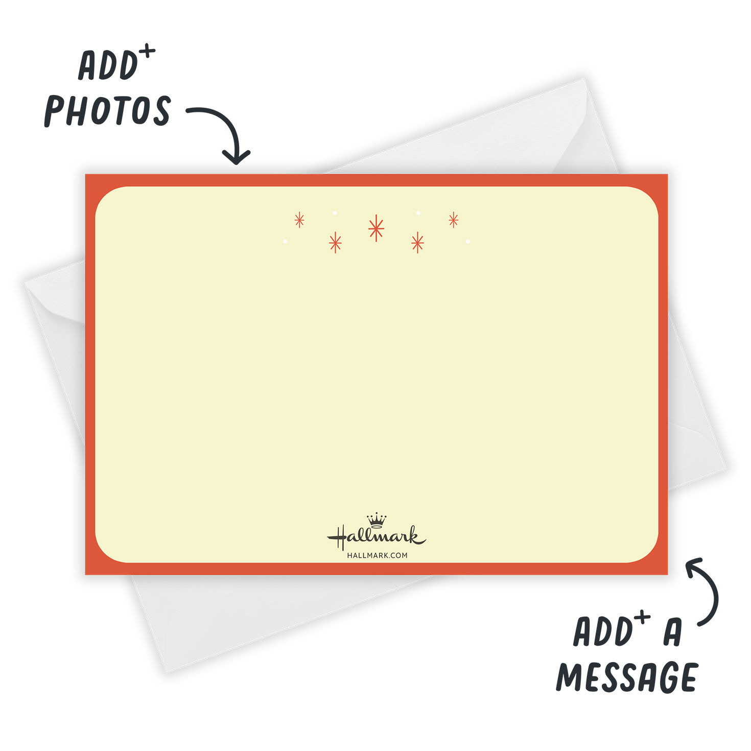 Green Photo Grid Personalized Holiday Photo Card Open Card with Envelope indicating personalization image number 3