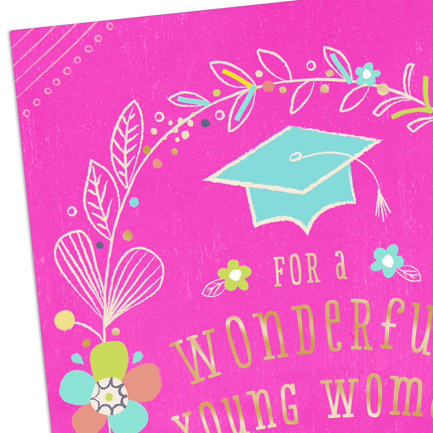 Floral Wreath High School Graduation Card for Her Card Front Detail image number 4