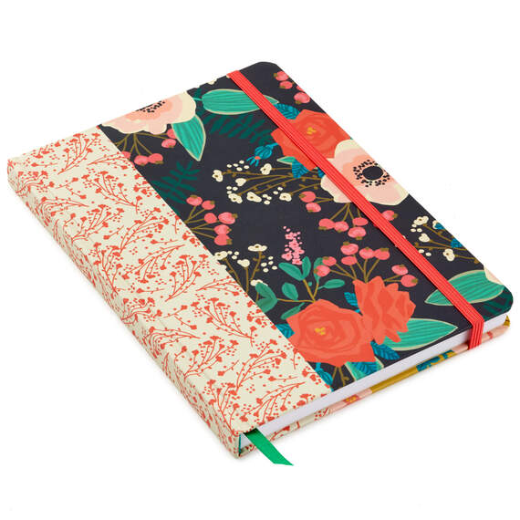 Mixed Floral Hardback Notebook, , large image number 1
