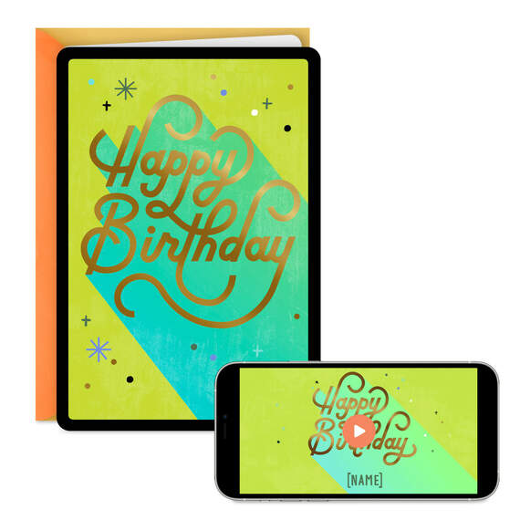 Happy Birthday Video Greeting Birthday Card, , large image number 1