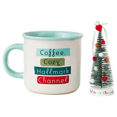 Hallmark Channel Coffee Cozy Mug and Christmas Tree Ornament, Set of 2, , large