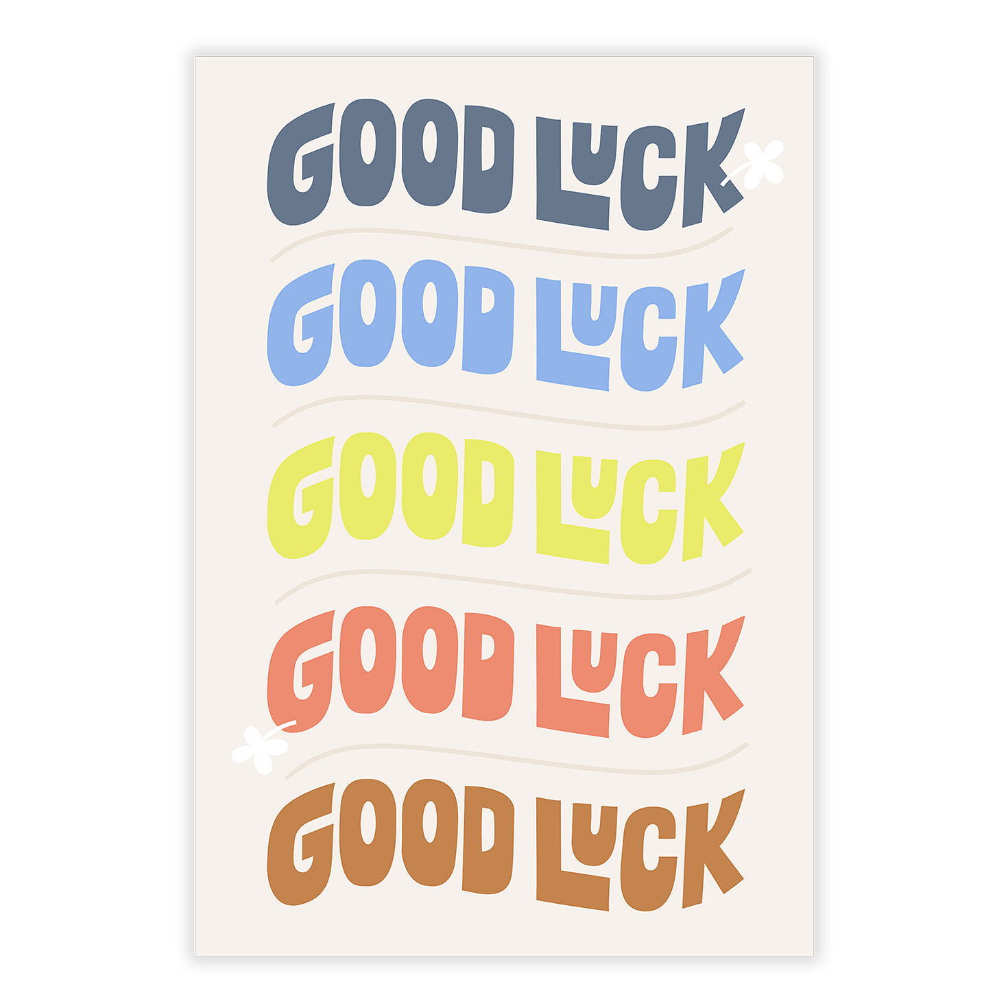 Good Luck in 5 Colors Personalized Good Luck Card front image number 2