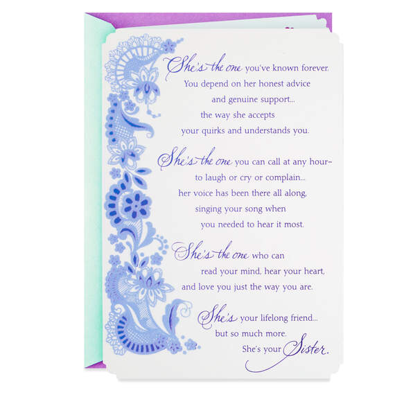 You're My Lifelong Friend Birthday Card for Sister, , large image number 1