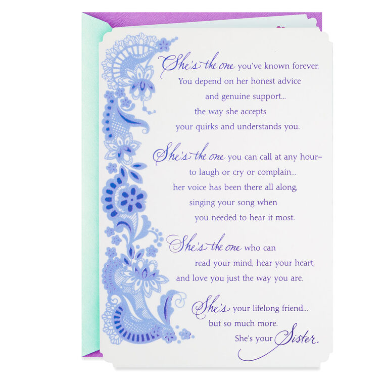 You're My Lifelong Friend Birthday Card for Sister