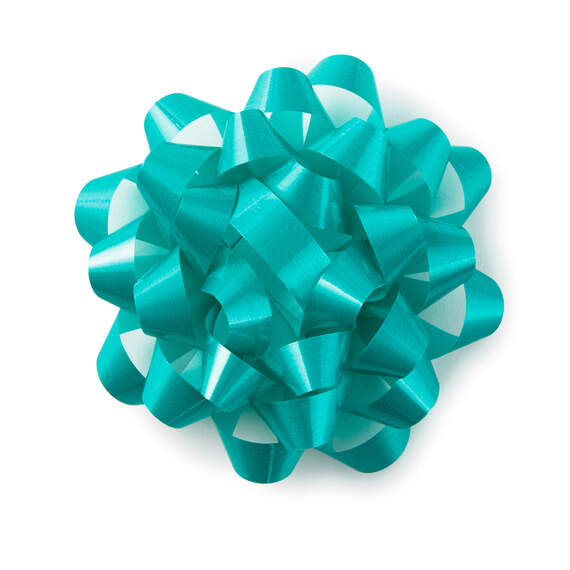 Turquoise Blue High Gloss Ribbon Confetti Gift Bow, 4 5/8"