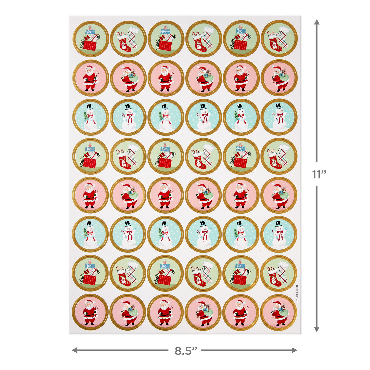Pastel Nostalgic Christmas Seal Sheets measurement image number 3