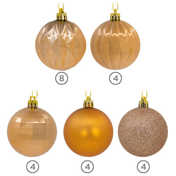 24-Piece Rose Gold Shatterproof Christmas Ornaments Set, , large image number 4