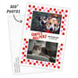 Red Pink Checkered Border Personalized Christmas Card Card with Envelope indicating personalization image number 2