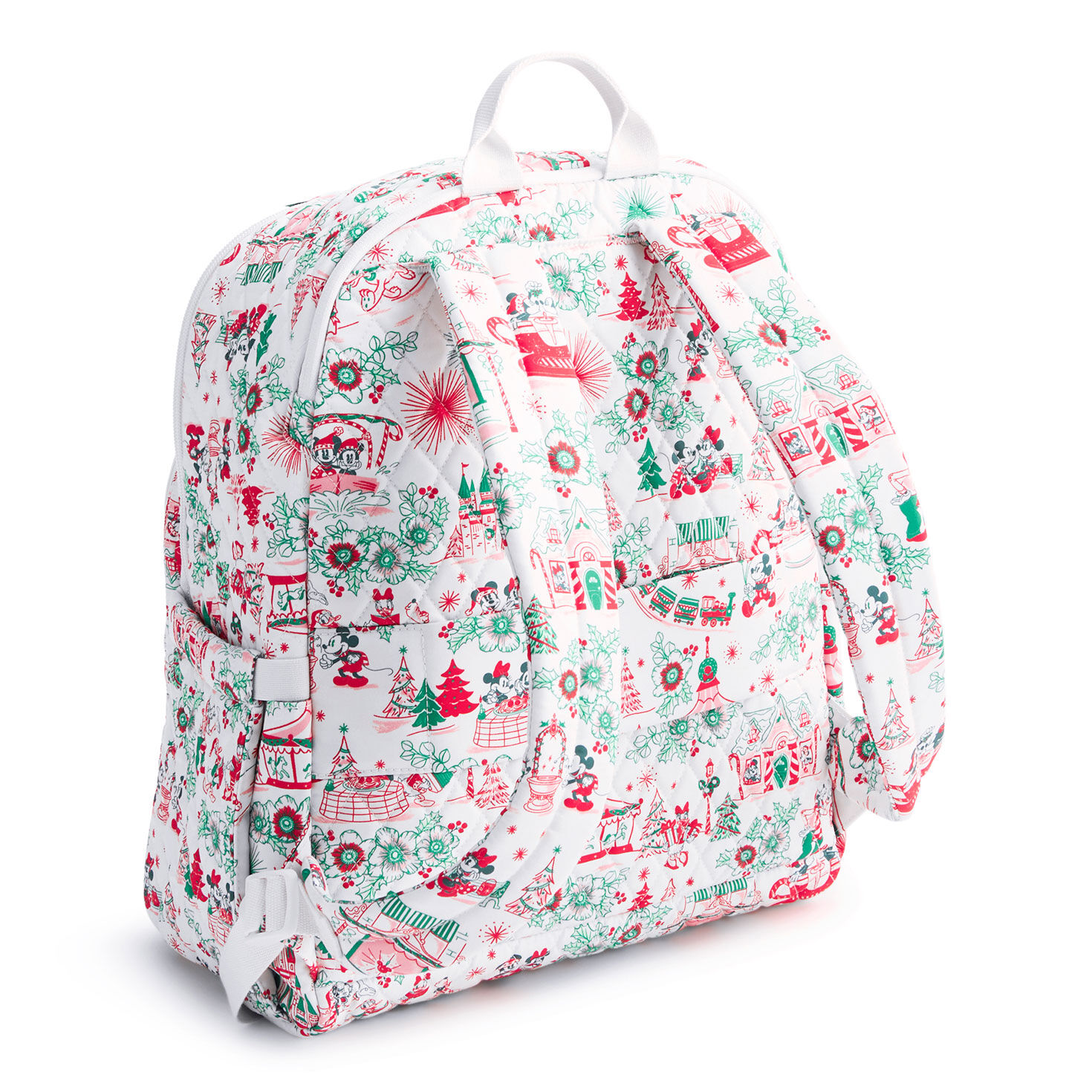 Pink Green Holiday Disney Fabric Backpack Back image number 2