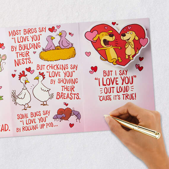 I Love You Out Loud Funny Pop-Up Valentine's Day Card, , large image number 9