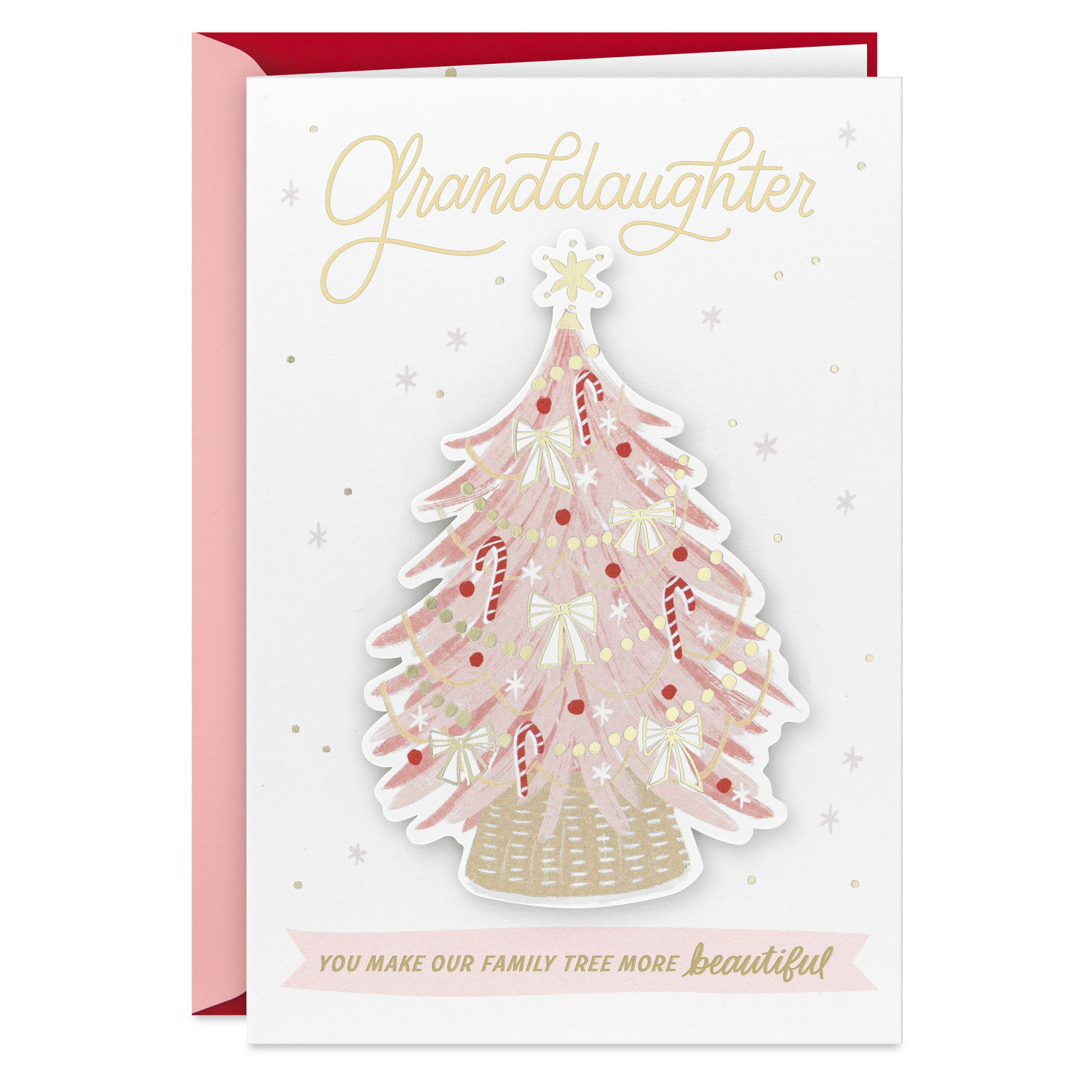 You Make Our Family Tree More Beautiful Christmas Card for Granddaughter