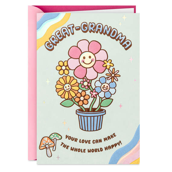 Your Love Makes the Whole World Happy Mother's Day Card for Great-Grandma