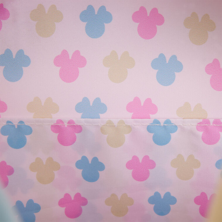 Pink Backpack With Tie-Dye Minnie Mouse Design closeup interior fabric image number 4