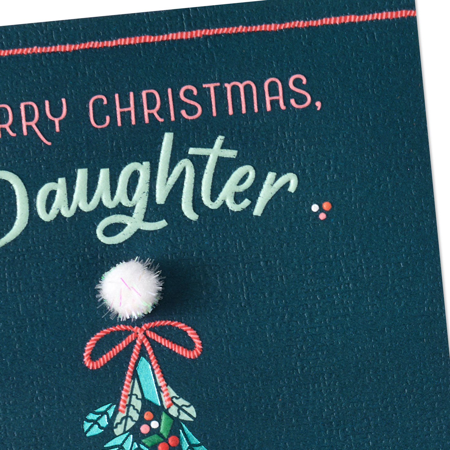 Floral Holiday Tree Daughter Christmas Card Card Front Detail image number 5
