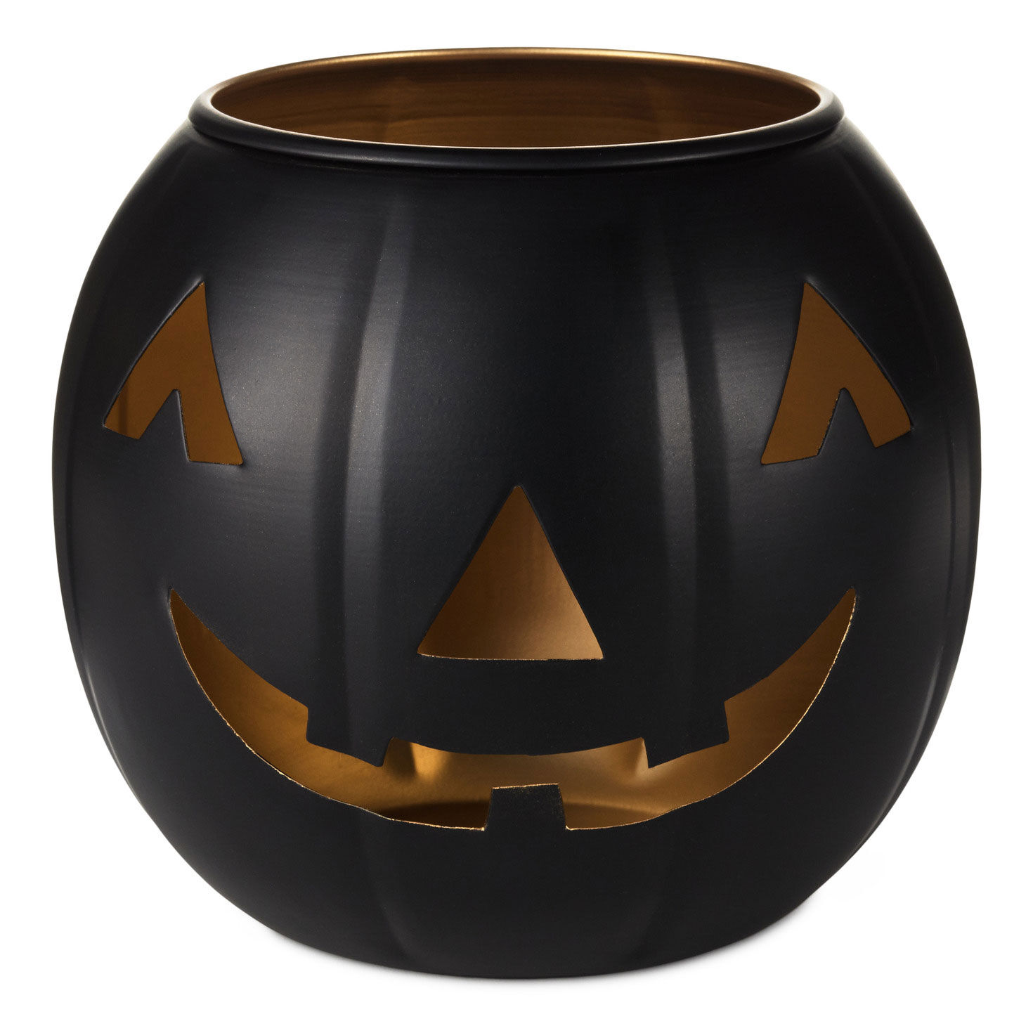 Large Black Metal Jack-o'-Lantern Candle Holder