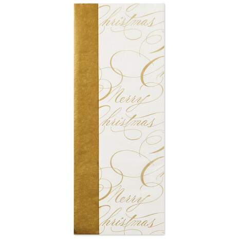 Gold and Merry Christmas Lettering 2-Pack Tissue Paper, 6 sheets, , large