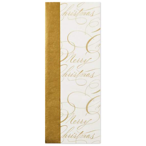 Gold and Merry Christmas Lettering 2-Pack Tissue Paper, 6 sheets