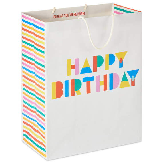 13" Collage Lettering Large Birthday Gift Bag, , large image number 1