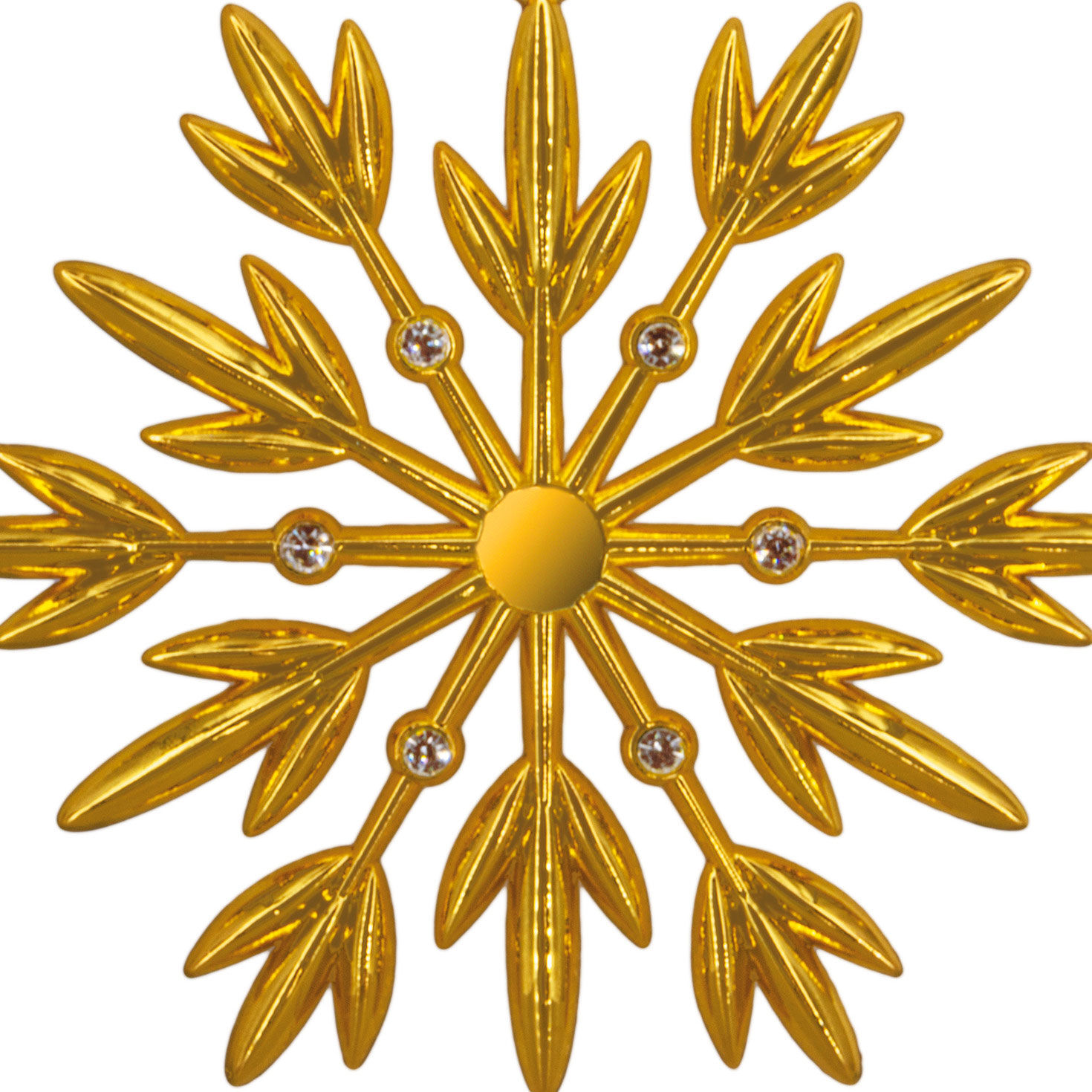Gold Snowflake Christmas Ornament closeup detail image number 5