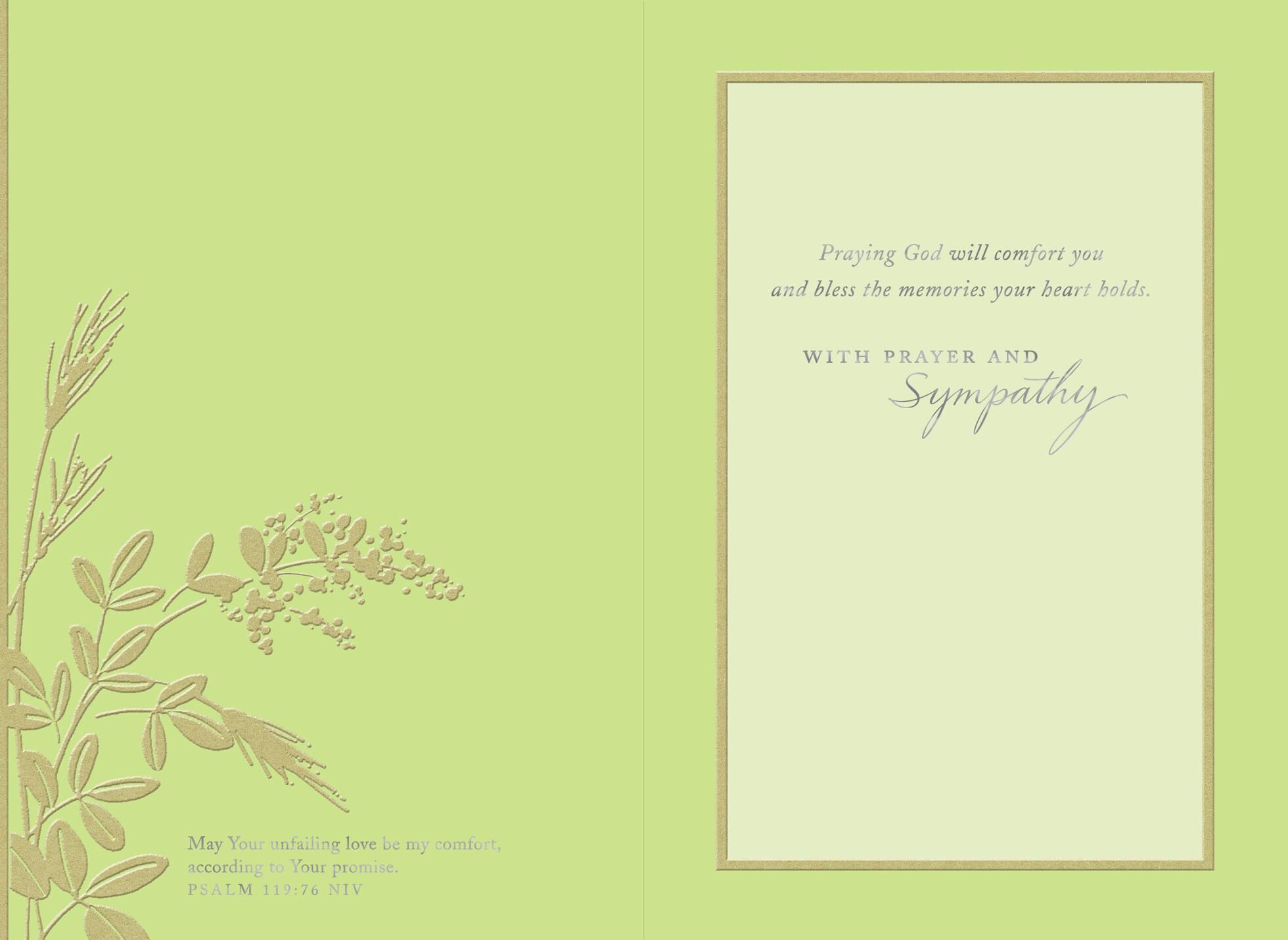 White Lily Religious Sympathy Card for Loss of Wife