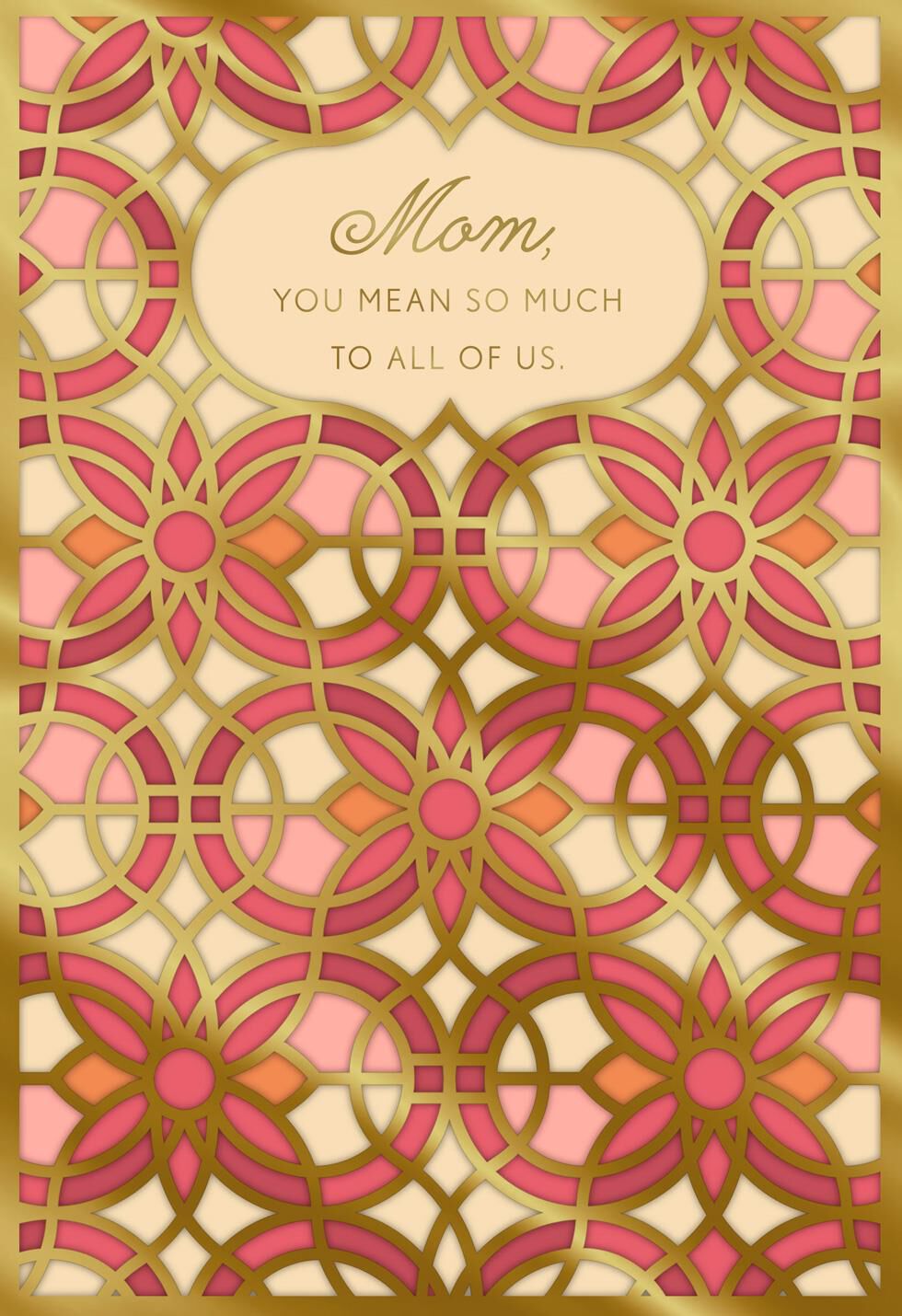 Pink and Gold Mosaic Mother's Day Card From Us