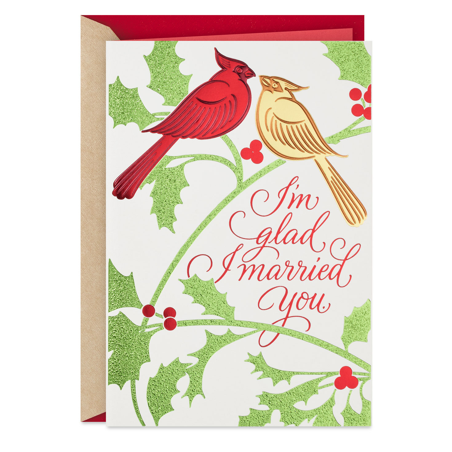 I'm Glad I Married You Romantic Christmas Card for Spouse