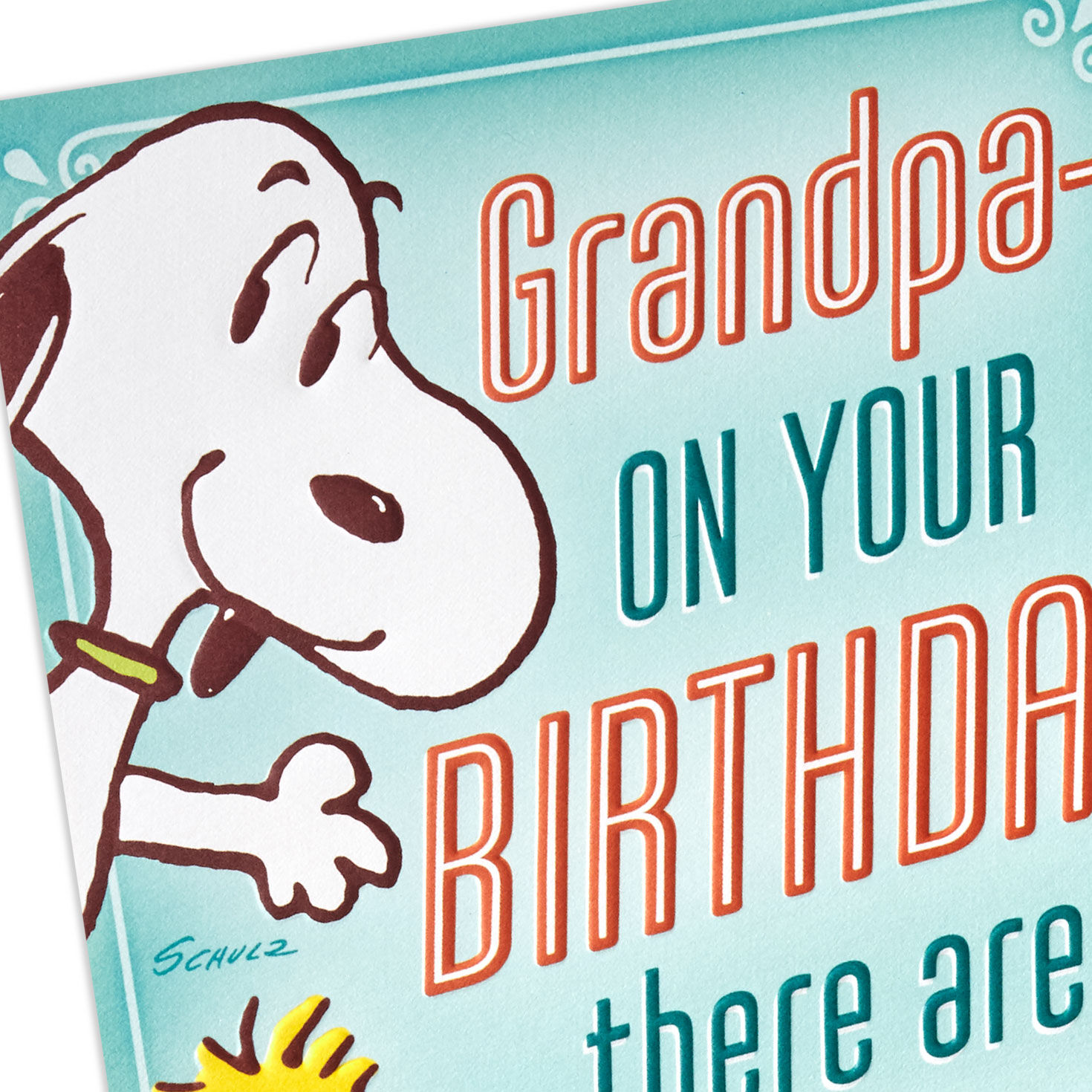 Snoopy and Woodstock Birthday Card for Grandpa Card Front Detail image number 6