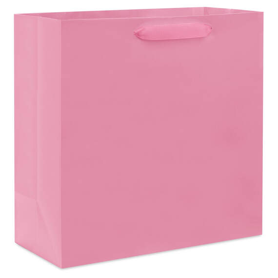 10.4" Pink Large Square Gift Bag, Light Pink, large image number 1