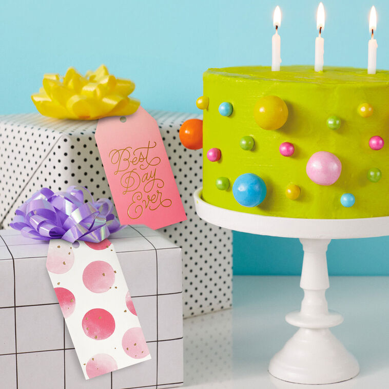 Pink and Green Feminine Gift Tags Assortment in use image number 2