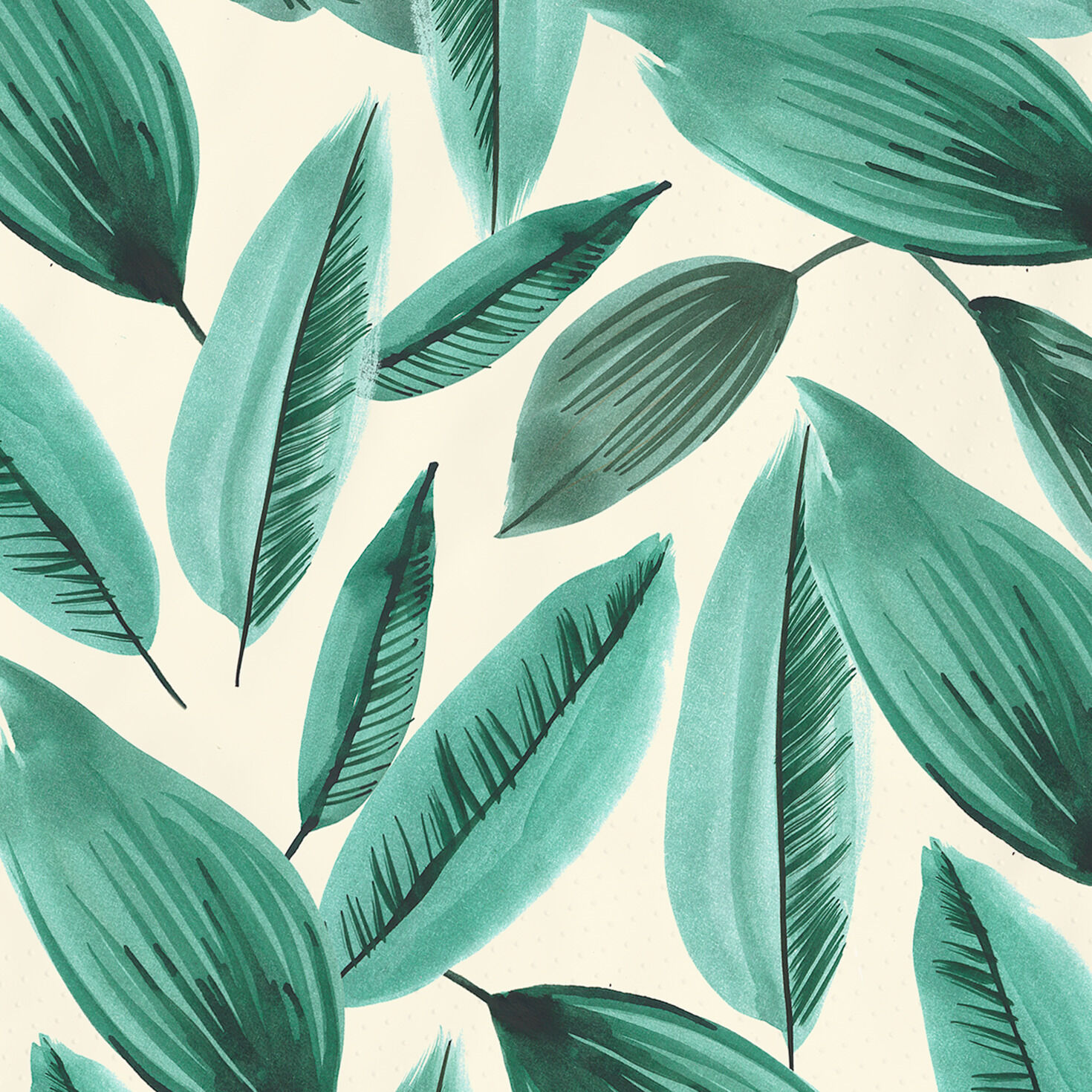 Palm Leaves Print Cocktail Napkins, Set of 16, , large image number 4