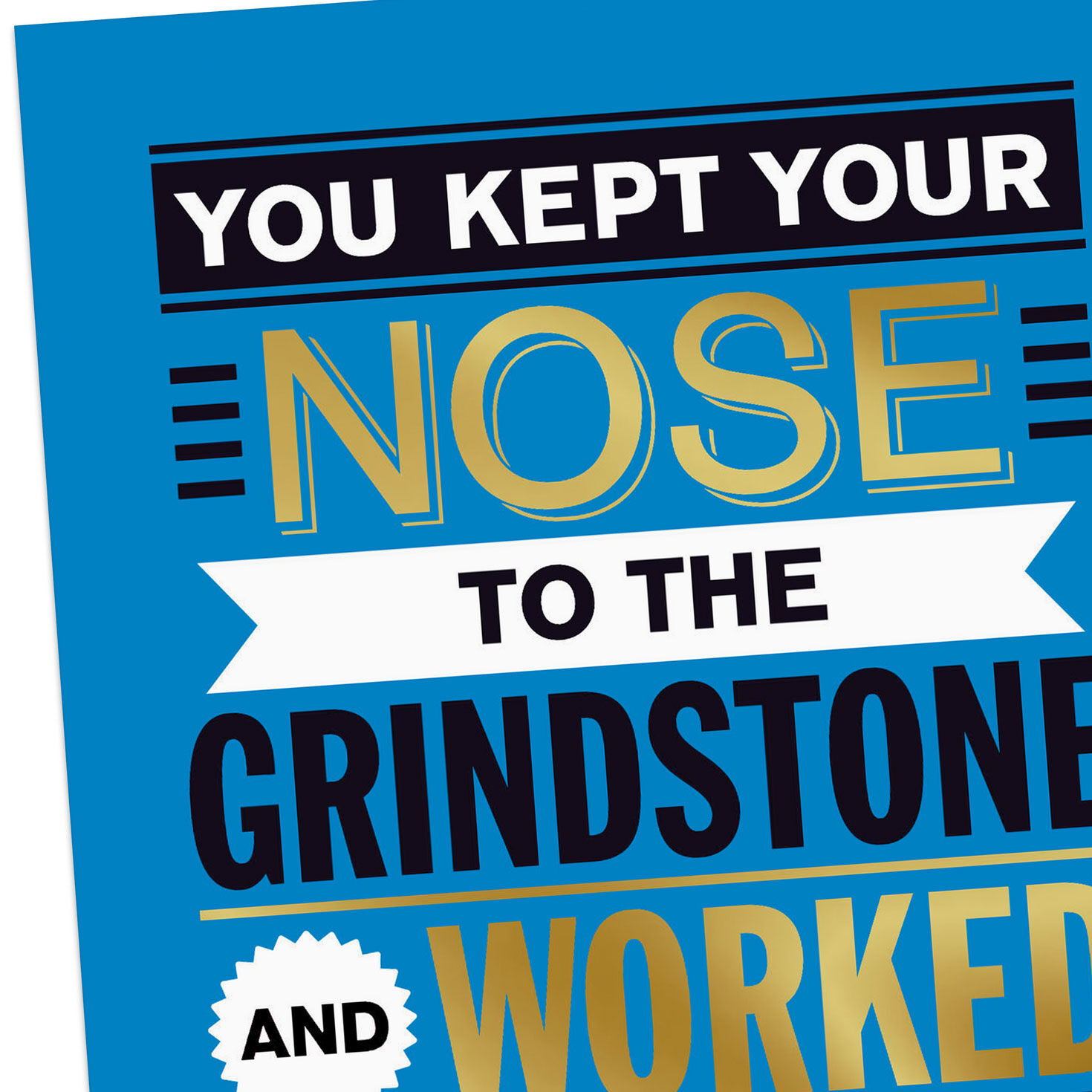 Lettering Graphics on Blue Funny Retirement Card Card Front Detail image number 4