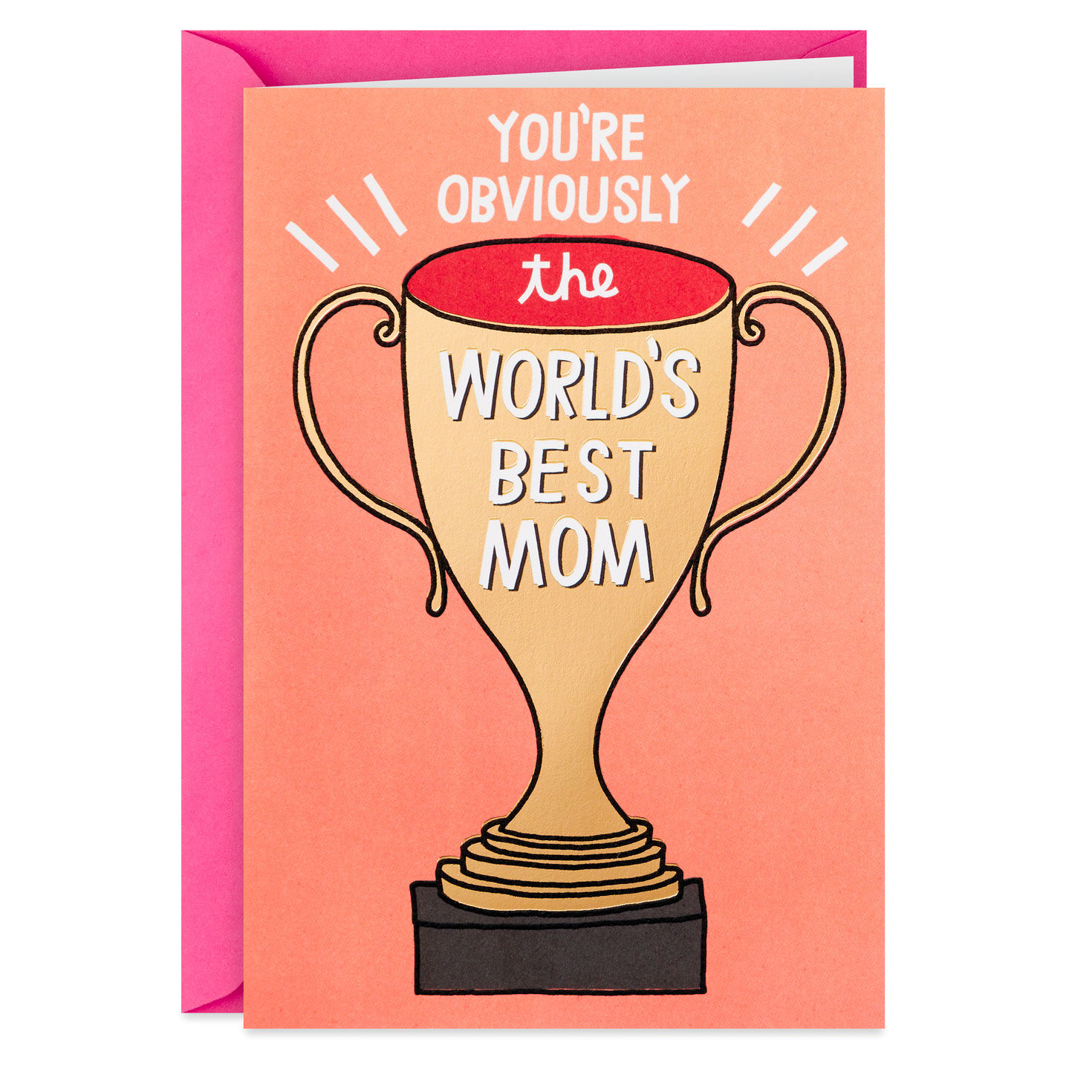 World s Best Mom Trophy Funny Card