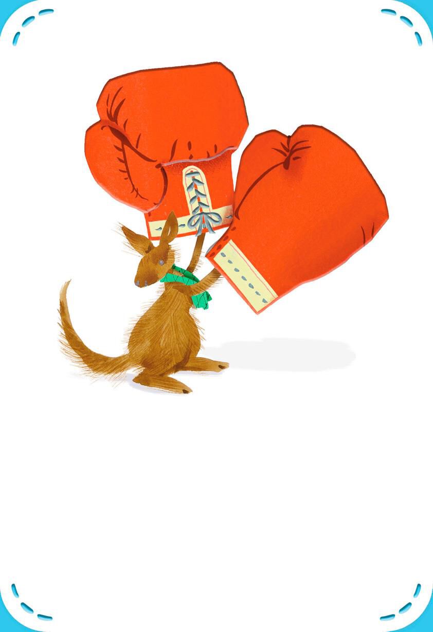 Boxing Kangaroo Encouragement Card