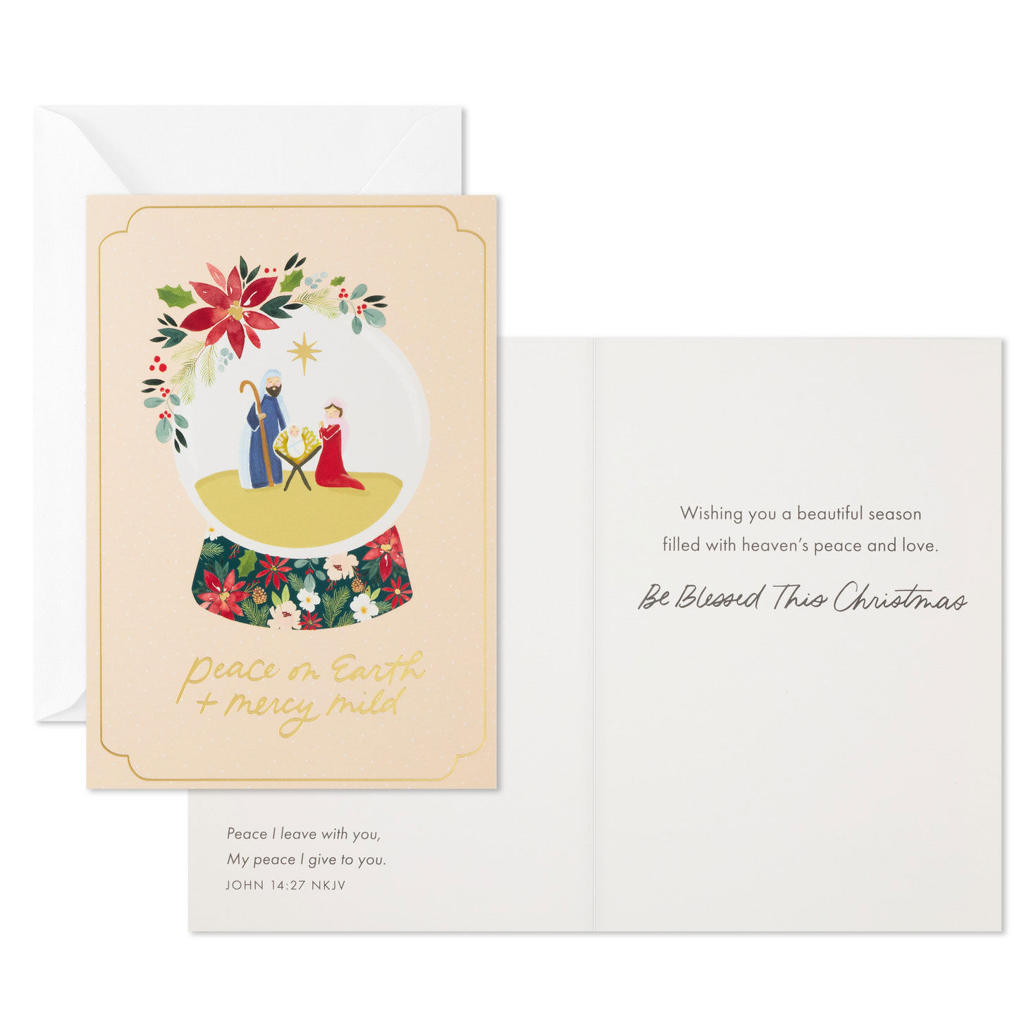 Snow Globe DaySpring Religious Christmas Cards Card Front with Sentiment image number 3