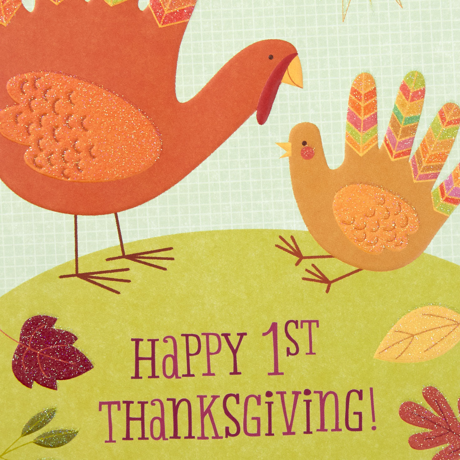 Customizable Baby's First Thanksgiving Card With Relative Stickers