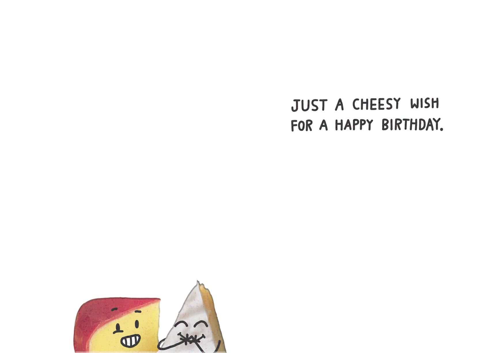 Gouda and Brie Cheese Funny Birthday Card