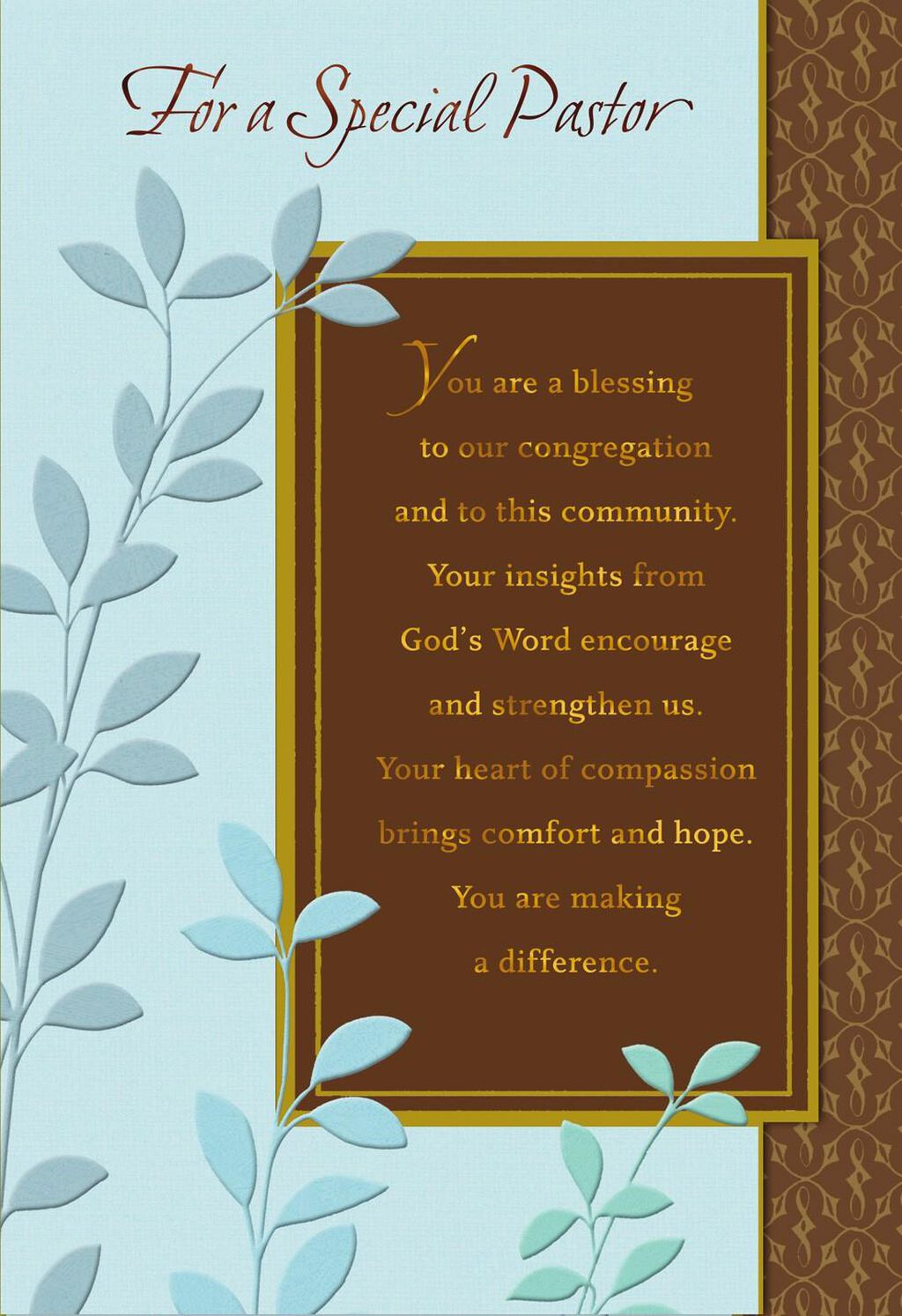 You Re A Blessing Pastor Anniversary Card