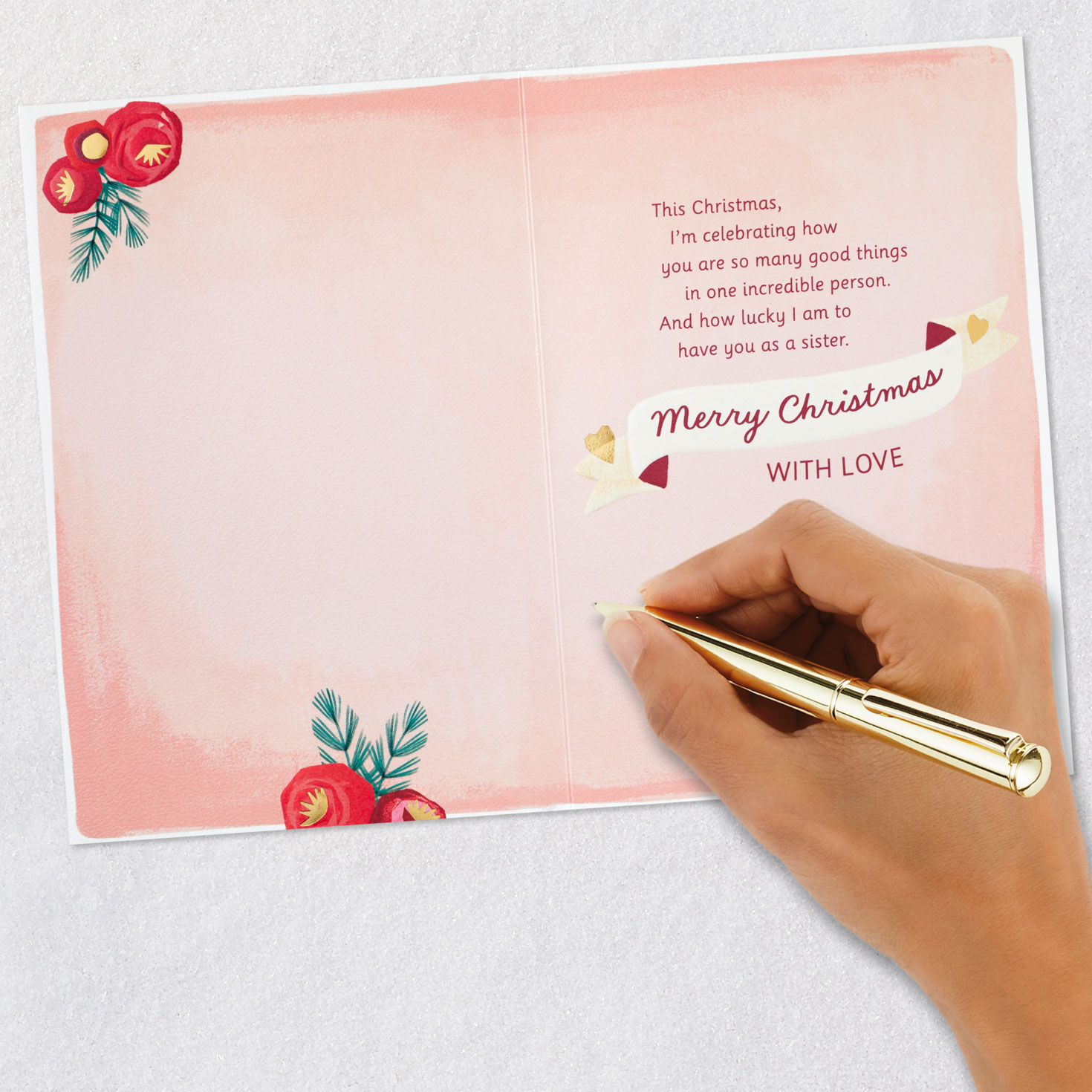 Merry Christmas With Love Christmas Card for Sister for only USD 4.99 | Hallmark