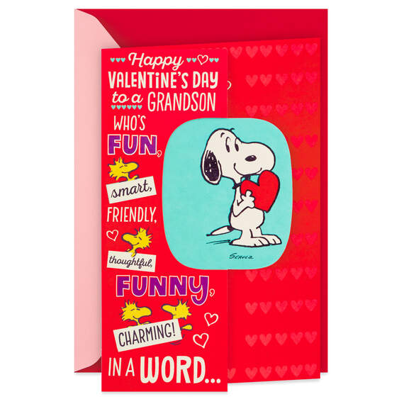 Peanuts® Snoopy Joe Cool Valentine's Day Card for Grandson, , large image number 1