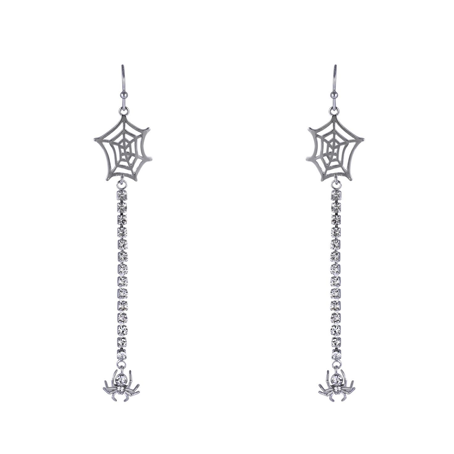 Spider and Web Linear Earrings front image number 3