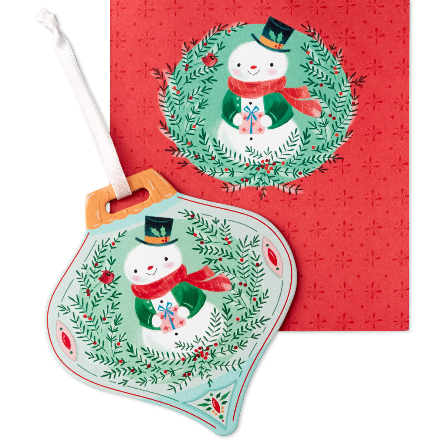 Snowman With Gift Boxed Christmas Cards With Detachable Ornaments, Pack of 10, , large image number 6