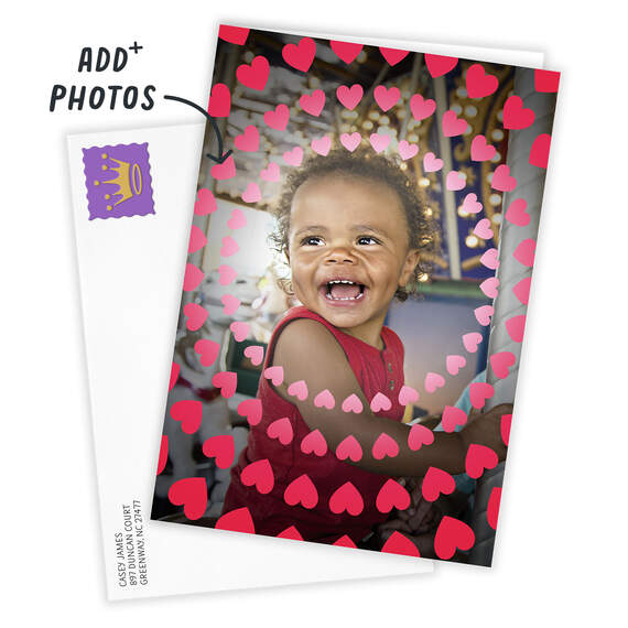 Heart Circles Folded Love Photo Card, , large image number 2