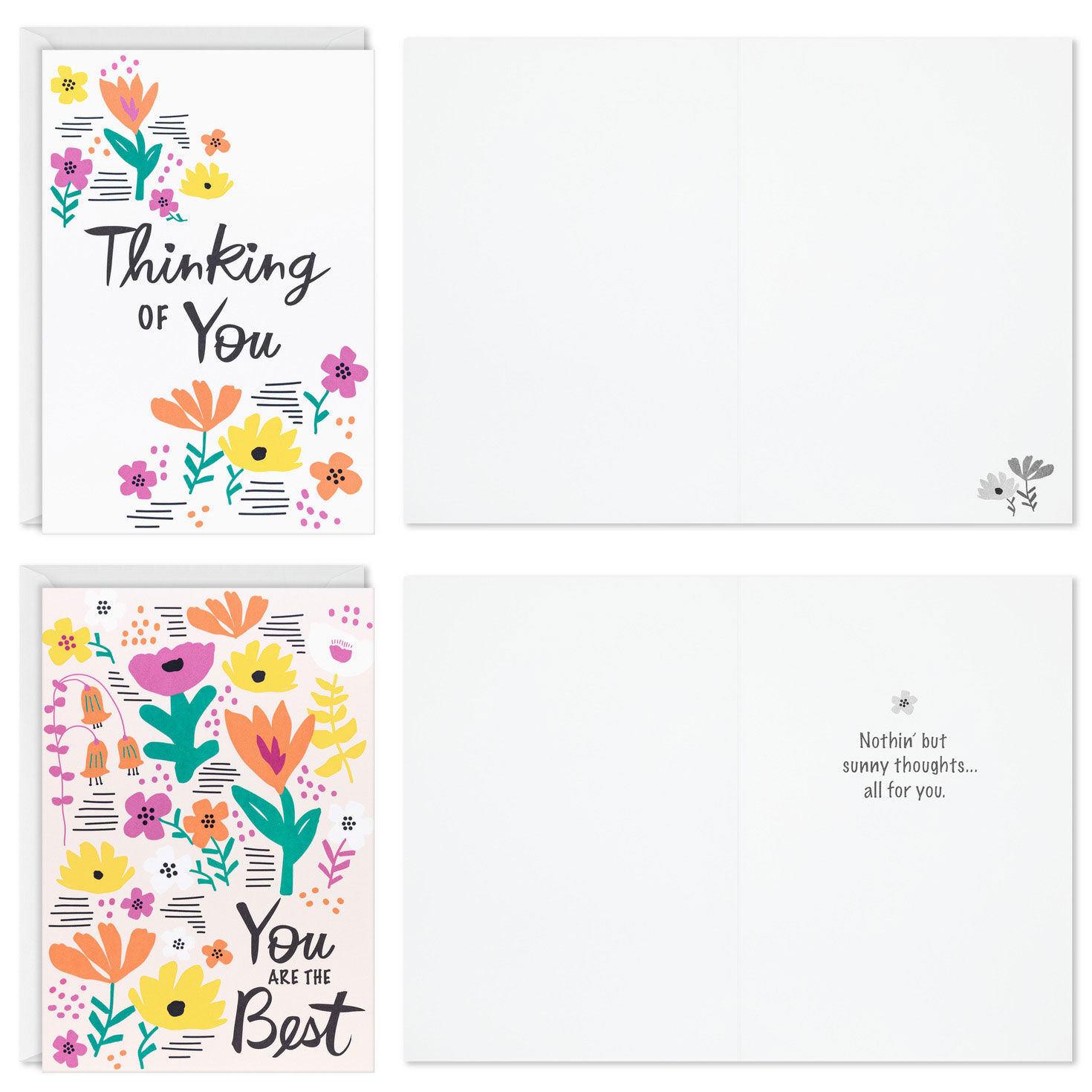 Flowers on Pink and Yellow Hello Cards Assortment card front with sentiment image number 3