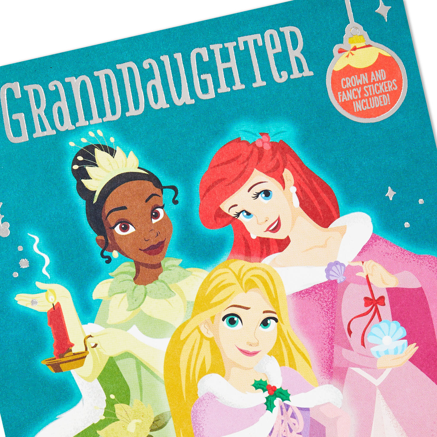 Disney Princess Christmas Card for Granddaughter Card Front Detail image number 7