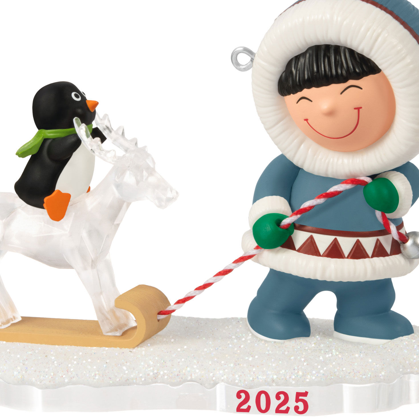 Eskimo Pulling Sled Keepsake Ornament closeup view image number 5