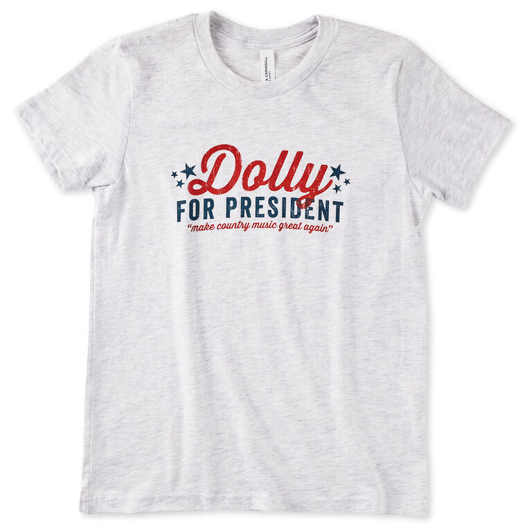 Dolly for President Heathered White Kids' T-Shirt