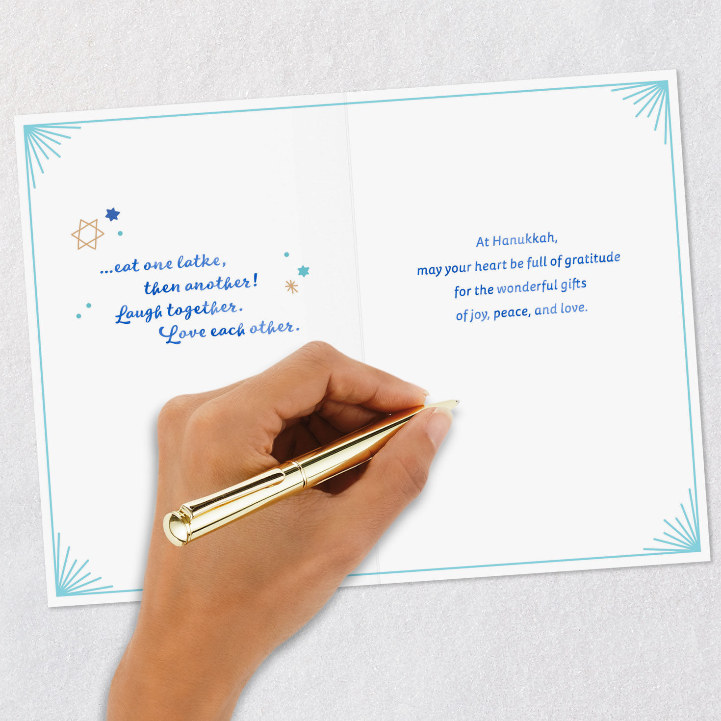 The Gifts of Joy, Peace and Love Hanukkah Card, , large image number 7